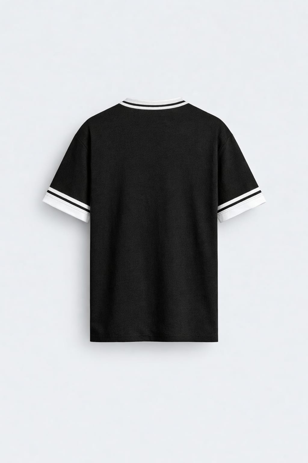 Çift Görünümlü Siyah T-Shirt