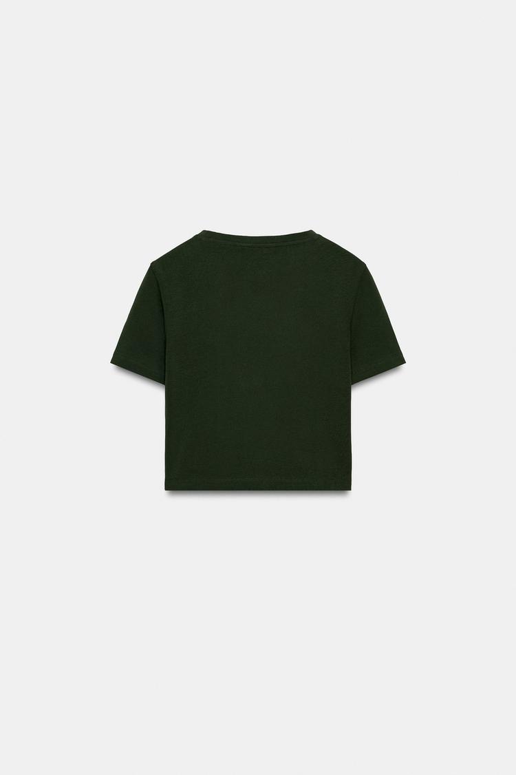 Kısa Kollu Crop T-Shirt
