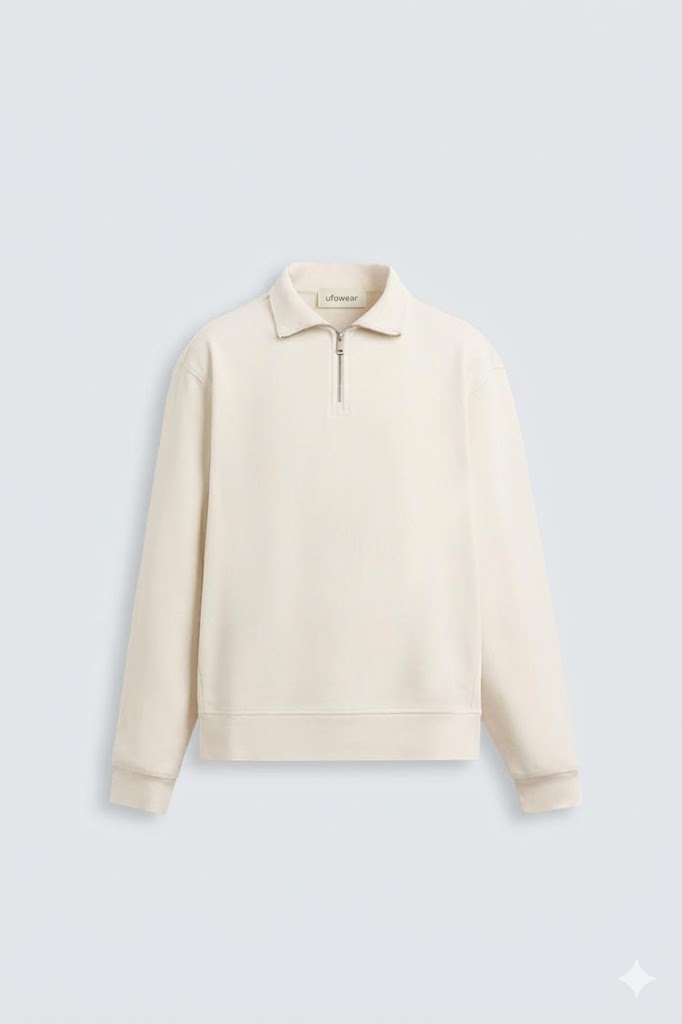 BASIC FERMUARLI YAKA SWEATSHIRT