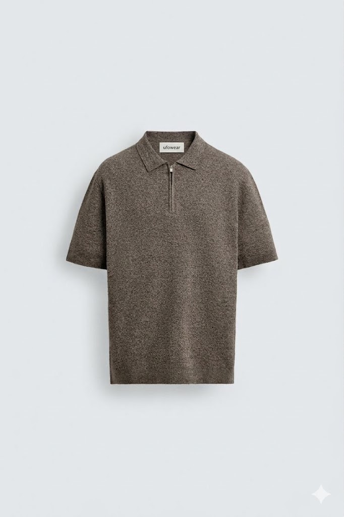 FERMUARLI TRİKO POLO T-SHIRT